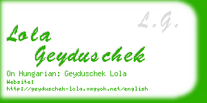 lola geyduschek business card